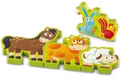 Puzzle - HaPe Puzzle obustronne Zwierzątka i cyfry 10 elementów, 34,2 x 1,2 x 13 cm - miniaturka - grafika 1
