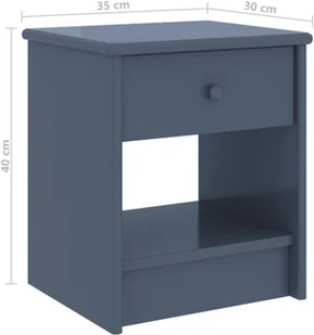 vidaXL Lumarko Szafka nocna, jasnoszara, 35x30x40 cm, lite drewno sosnowe 322237 - Szafki nocne - miniaturka - grafika 6