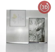 Ramki na zdjęcia - NA Gedeon Srebrna Ramka 2 zdjęcia (10x15 i 10x10) - miniaturka - grafika 1