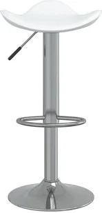 vidaXL Lumarko Stołek barowy, biały, chromowana stal i sztuczna skóra 335079 - Taborety i hokery - miniaturka - grafika 3