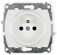 Gniazdka elektryczne - Karlik Trend biały gniazdo pojedyncze z uziemieniem GP-1z GP-1z - miniaturka - grafika 1