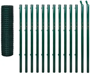 vidaxl Euro ogrodzenie, 25 x 1,7 m, zielone, stalowe - Ogrodzenia - miniaturka - grafika 2