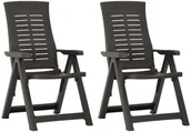 Fotele i krzesła ogrodowe - vidaXL Rozkładane krzesła do ogrodu, 2 szt., plastikowe, antracytowe! 315831 - miniaturka - grafika 1