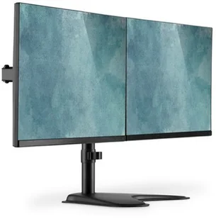 Digitus Stojak biurkowy podwójny z zaciskiem 2xLCD max. 32" max. Obciążenie 2x 8kg uchylno-obrotowy czarny DA-90401 - Uchwyty do monitorów - miniaturka - grafika 2