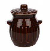 Beczki - Garnek kamionkowy beczka do kiszenia z pokrywą 1,2 - miniaturka - grafika 1