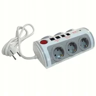 Listwy zasilające - Przedłużacz Listwa Zasilająca 6 Gniazd 2xUSB - miniaturka - grafika 1