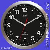 Zegary - Atrix Zegar gigant radio controlled DCF black /40cm AS1603RC - miniaturka - grafika 1