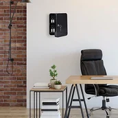 Pudła i pojemniki do przechowywania - Relaxdays metalowa skrzynka na klucze, zamykana, 48 haczyków, szafka na klucze z brelokiem do kluczy, 25 x 18 x 7,5 cm, czarna, klucze - miniaturka - grafika 1