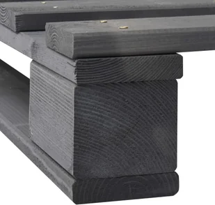 vidaXL Rama łóżka z palet, szara, lite drewno sosnowe, 180 x 200 cm - Łóżka - miniaturka - grafika 6