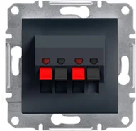 Gniazdka elektryczne - Schneider Asfora gniazdo głośnikowe podtynkowe podwójne antracyt EPH5700171 - miniaturka - grafika 1