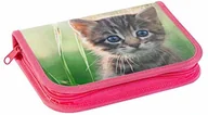 Piórniki - Eberhard Faber Eberhard Faber 577557 - piórnik z motywem kota, wypełniony 42 przybory do pisania i rysowania, z 2 klapkami wewnętrznymi i zamkiem błyskawicznym, rozmiar ok. 19,6 x 13,2 x 3,4 cm, do szkoły i szkoły 577557 - miniaturka - grafika 1