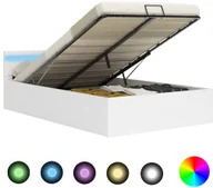 Łóżka - vidaXL Rama łóżka z podnośnikiem i LED, biała, ekoskóra, 180 x 200 cm - miniaturka - grafika 1