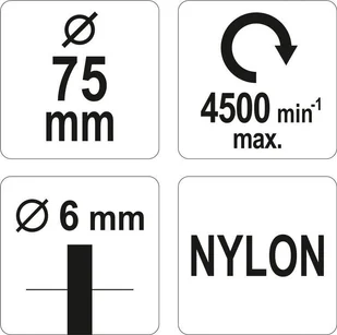 YATO SZCZOTKA TARCZOWA 75MM NYLON TRZPIEŃ NA WIERTARKĘ YT-47782 - Frezy - miniaturka - grafika 4