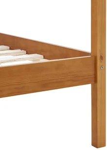 vidaXL Rama łóżka z baldachimem, miodowy brąz, lita sosna, 90x200 cm - Łóżka - miniaturka - grafika 6