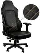 Fotele gamingowe - noblechairs Fotel gamingowy noblechairs HERO czarny złote obszycie NBL-HRO-PU-GOL - miniaturka - grafika 1