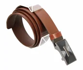 Paski - Complex (PL) Pasek Skórzany Do Garnituru (PL) 35 mm AUTOMAT SAMOZACISK ŁAMANY KLAMRA "CZARNA 35" Skóra Naturalna Licowa BRĄZOWY - miniaturka - grafika 1