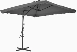 vidaXL Parasol ogrodowy na słupku stalowym, 250 x 250 cm, antracytowy - Parasole ogrodowe - miniaturka - grafika 3