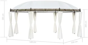 vidaXL Altana ogrodowa kolor śmietankowy 530x350x265 cm 42138 - Parasole ogrodowe - miniaturka - grafika 16