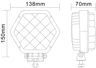 Micros TT Technology robocza z metalową osłoną 16 LED 48W TT.13248S - Oświetlenie warsztatowe - miniaturka - grafika 3