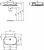 Umywalki - Ideal Standard Linda-X Umywalka wisząca 60x50 cm bez otworów na baterię bez przelewu biała T499001 - miniaturka - grafika 1