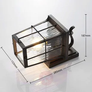 Lindby Lindby Charmaine kinkiet zewnętrzny latarnia brąz - Lampy ogrodowe - miniaturka - grafika 4