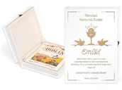 Religia i religioznawstwo - Murrano Biblia w etui z grawerem dla dziewczynki na komunię KZ-BIB-012_DRO-CO2-007 - miniaturka - grafika 1