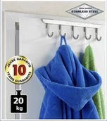 Wieszaki i stojaki - Wenko Wieszak na drzwi Massivo, srebrny, 5 haczyków - miniaturka - grafika 1