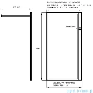 Massi Fix kabina prysznicowa walk In 70x195cm przejrzyste MSKP-FA1021-70 - Kabiny prysznicowe - miniaturka - grafika 2