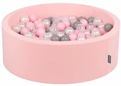Suche baseny - KiddyMoon basen z piłkami 90 x 30 cm, 200 piłek,  7 cm, basen z kolorowymi piłkami, dla dziewczynki, niemowląt, dzieci, okrągły, jasnoróżowy: perły/szary/przezroczysty/różowy - miniaturka - grafika 1