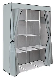 Szafa tekstylna z 8 półkami SONIA Szara z kurtyną 5902340321133 - Szafy - miniaturka - grafika 3