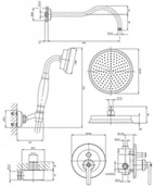 Zestawy prysznicowe - Omnires Armance Zestaw prysznicowy podtynkowy z deszczownicą złoty SYSAM10GL - miniaturka - grafika 1