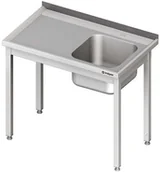 Stoły gastronomiczne - Stalgast Stół ze zlewem jednokomorowym (P) bez półki 1200x700x850 mm 980647120 - miniaturka - grafika 1
