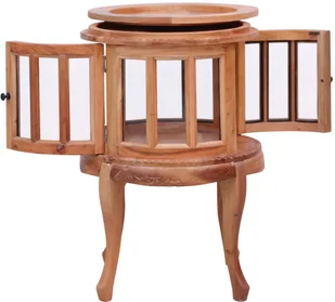 vidaXL Witryna, naturalna, 50 x 50 x 76 cm, lite drewno mahoniowe - Witryny - miniaturka - grafika 4