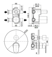 Baterie wannowe i prysznicowe - Paffoni Candy Bateria wannowo-prysznicowa podtynkowa 2-drożna chrom CA018CR - miniaturka - grafika 1