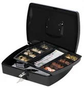 Sejfy i kasy pancerne - Metalkas Q-CONNECT na pieniądze Q-CONNECT, ekstra duża, 325x85x235mm, czarna KF02604 - miniaturka - grafika 1