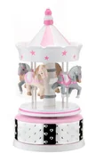 Pozytywki dla dzieci - Karuzela z pozytywką | Rozmiar: H 20 cm | Kolor: Różowy | SKU: V21099R - miniaturka - grafika 1