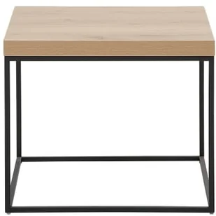 Beliani Stolik jasne drewno z czarnym DELANO - Ławy i stoliki kawowe - miniaturka - grafika 3