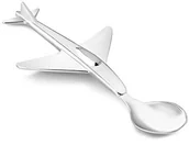 Sztućce dla dzieci - Zilverstad 7522261 łyżki dla dzieci samolot, stop cynku, w kolorze srebrnym, 16.9 x 7.4 x 1.5 cm - miniaturka - grafika 1