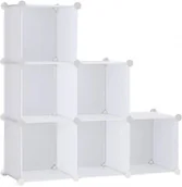 Półki i regały dla dzieci - Regał Szafka Garderoba Ubraniowa Biała 6 Półek - miniaturka - grafika 1