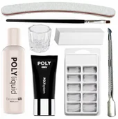 Zestawy do manicure i pedicure - AkrylGel akrylożel Flexy Gel Poly Gel + Formy Dual - miniaturka - grafika 1