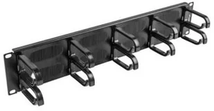 Lanberg Organizer kabli AK-1204-B 19" 2U z 5 uchwytami panel szczotkowany - typ B czarny AK-1204-B - Szafy rack - miniaturka - grafika 5
