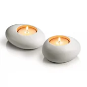 Świeczniki - Tescoma Fancy Home Stones 2 Szt 8 Cm Białe Świeczniki Ceramiczne - miniaturka - grafika 1
