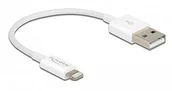 Kable - Delock Kabel USB do transmisji danych i ładowania do urządzeń iPhone, iPad, iPod, biały, 15 cm 83001 - miniaturka - grafika 1
