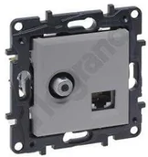 Gniazdka elektryczne - Legrand Gniazdo teleinformatyczne Niloe Step 863377 TV + RJ45 kat 6 UTP podwójne aluminium - miniaturka - grafika 1
