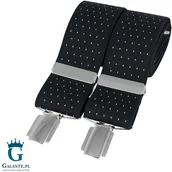 Dodatki do ubrań - Made in England David Aster - Szelki do spodni Czarne w kropki BR-018 BR-018 - miniaturka - grafika 1