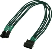 Kable komputerowe i do monitorów - Nanoxia Kabel zasilający 4Pin Molex - 2x3Pin 30cm green - 900500015 - miniaturka - grafika 1