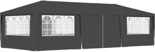 vidaXL Namiot imprezowy ze ściankami, 4x9 m, antracytowy, 90 g/m - Pawilony ogrodowe - miniaturka - grafika 9