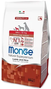Monge Mini Puppy&JUnior Lamb&Rice 2,5 kg - Sucha karma dla psów Monge Mini Puppy&JUnior Lamb&Rice 2,5 kg - Sucha karma dla psów - miniaturka - grafika 1