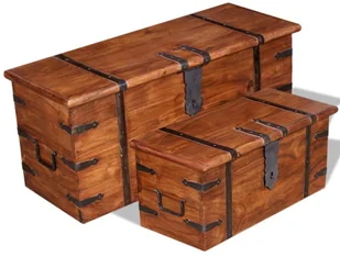 Vida Drewniana skrzynia 2 szt V-244050 - Skrzynie ogrodowe - miniaturka - grafika 2