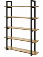 Półki do salonu - S&w Design Półka wisząca Industrial Loft D5 60-160cm Metal i Dąb PW500020140D - miniaturka - grafika 1